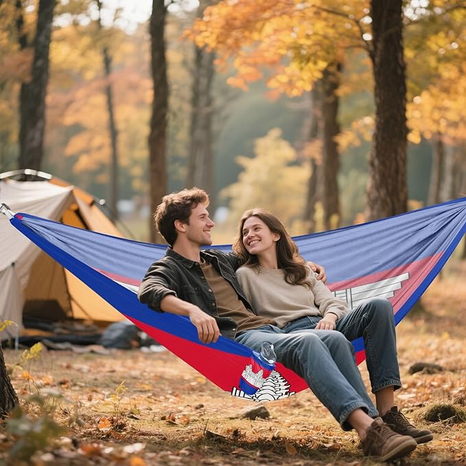 National Flag of Cambodia Hammocks with Portabl Carry Bag Backyard Hammock for Indoor Outdoor Patio