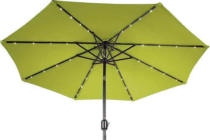 Trademark Innovations Deluxe Solar Powered LED Lighted Patio Umbrella - 9'