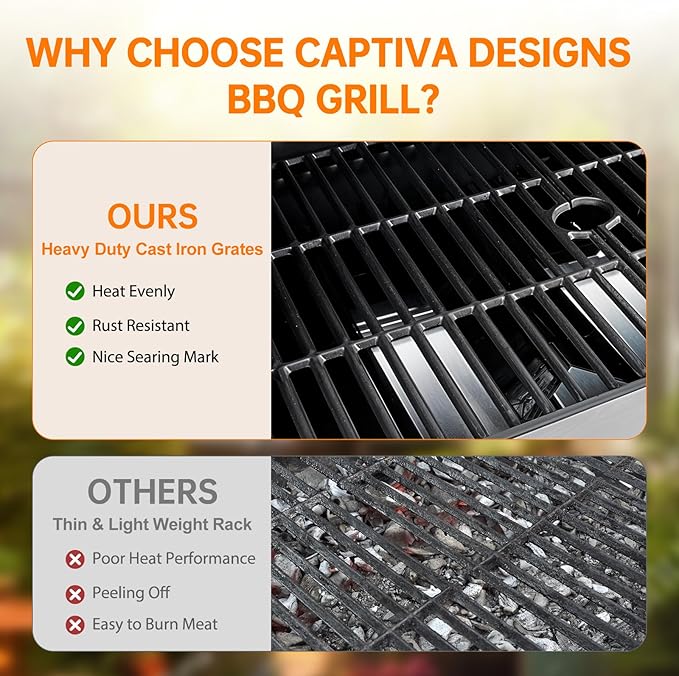 4 Burner Propane Gas Grill with Side Burner, Stainless Steel BBQ Grill 48,500 BTU for Outdoor Cooking Kitchen, Garden and Patio Backyard Barbecue, Dark Black and Silver