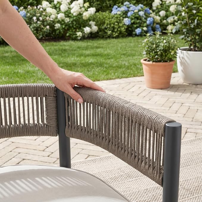 VICLLAX Patio Dining Set for 6-63" Rectangle Table & Cushioned Seats