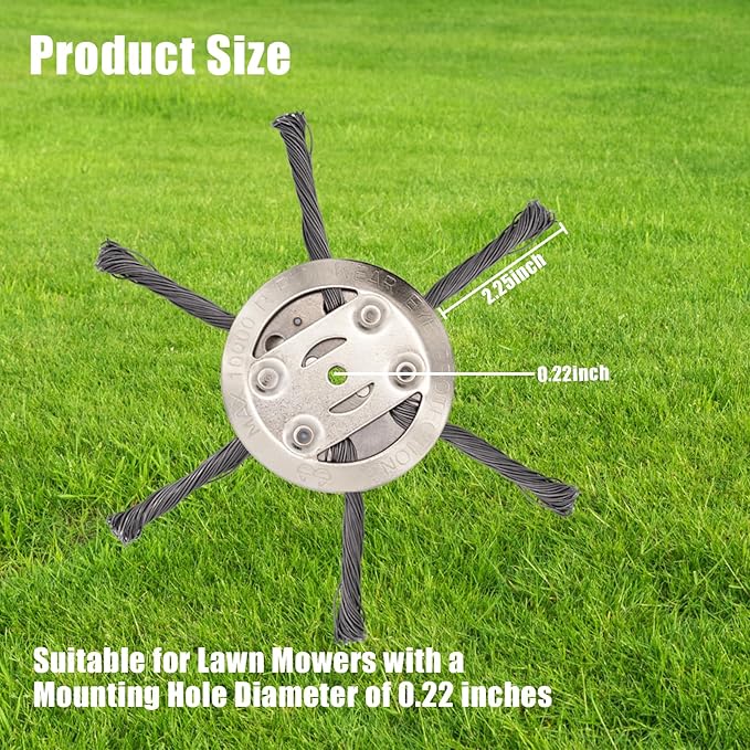 6" Steel Wire Grass Trimmer Head with 6 Blades，Rotary Brush Weed Cutter，Weed Remover Tool Lawn Mower Tray Replacement Head