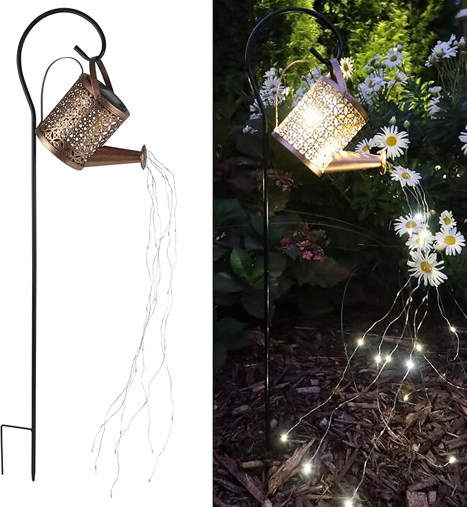 MCSSWC Solar Watering Can Landscape LED Light, Outdoor Waterproof Solar Garden Lawn Patio Yard Pathway Décor Gift and Present with Shepherd Hook