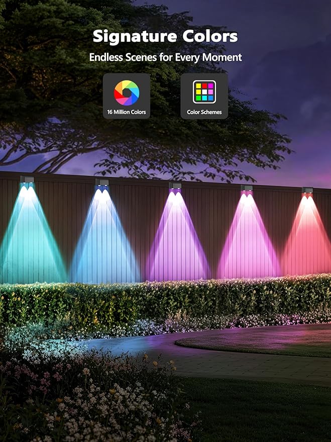 Brizled Smart Fence Lights, RGBCW Outdoor July 4th Deck Lights APP & Voice Controlled, 32.8ft Music Sync Red White & Blue Fence Lighting Smart Lighting IP65 Waterproof for Halloween Christmas Decor