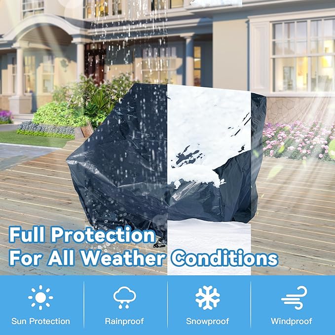 Patio Chair Covers 2 Pack Waterproof,Outdoor Furniture Covers,Windproof,Heavy Duty Outdoor Chair Cover,Fits up to 30"W x 33" D x 36"H,Grey