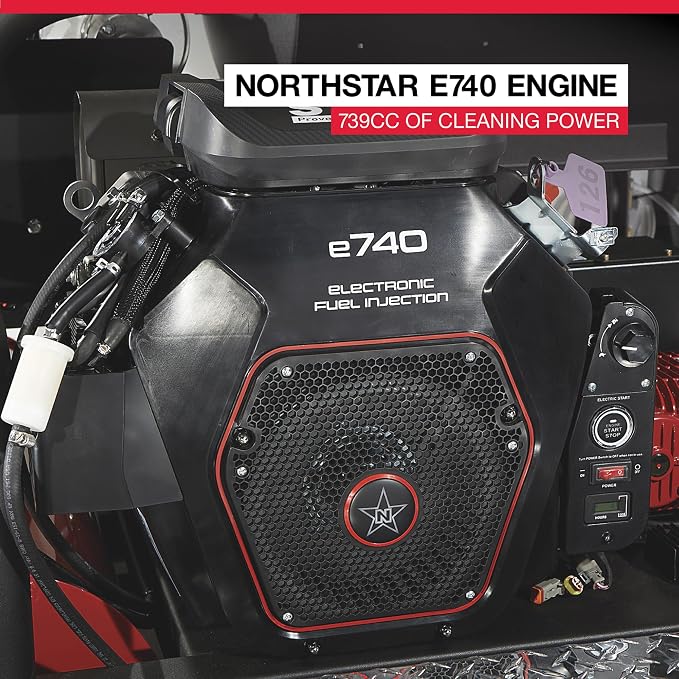 NorthStar Hot Water Commercial Pressure Washer Trailer with 2 Wands — 4000 PSI, 7.0 GPM, NorthStar Engine, 525-Gal. Water Tank
