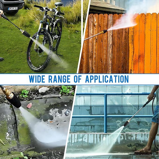 Turbo Nozzle Pressure Washer Tips, Durable Ceramic Core, 360° Rotating Pressure Washer Turbo Nozzle 4000 PSI with 1/4'' Quick Connect, 4.0 GPM, 4.0 Orifice, Hot- or Cold-Water Use
