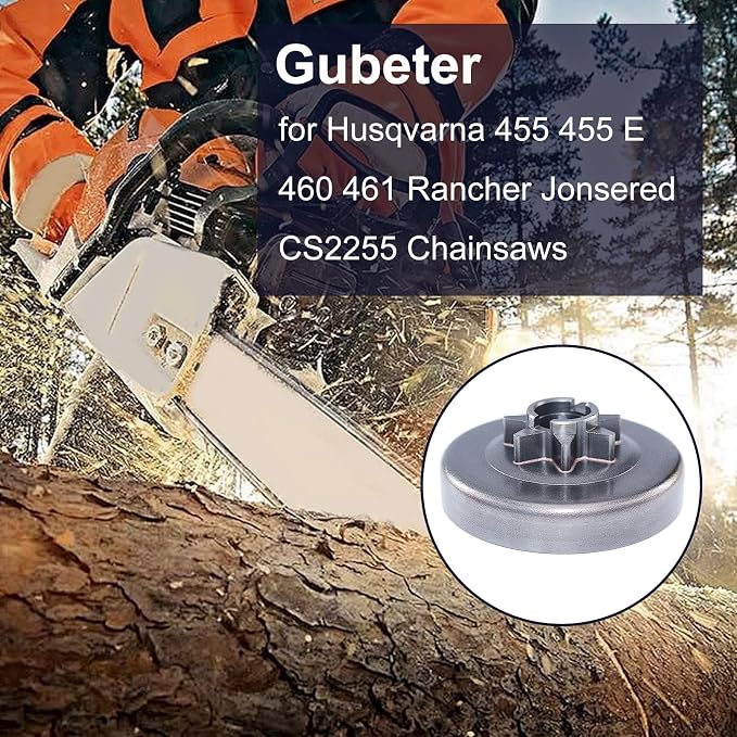 3/8" 7T Clutch Drum Kit for Husqvarna 455 455 E 460 461 Rancher Jonsered CS2255 Chainsaws Clutch Drum with Clutch Removal Tool for 537291704，502 54 16-03