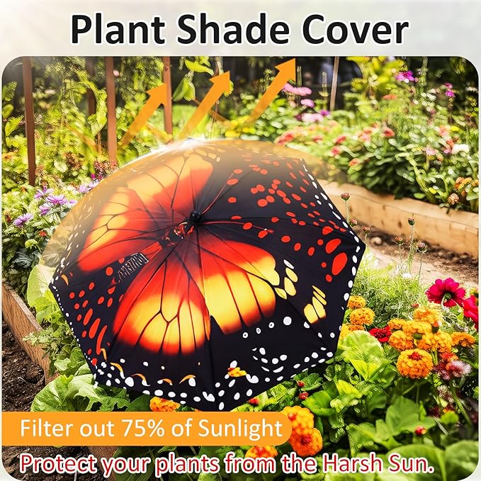 Plant Umbrellas for Outdoor Plants, Large Garden Plant Umbrella Shade Upgraded Adjustable Angle Height for Potted Plants Garden Beds