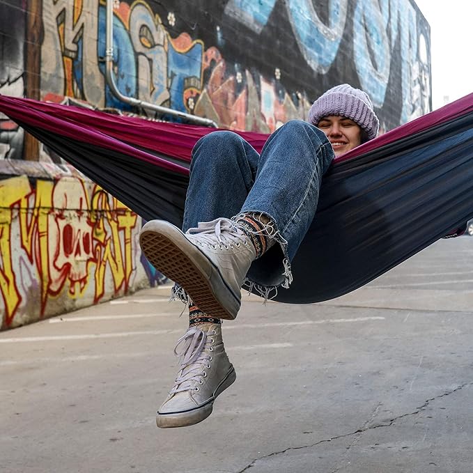 Grand Trunk Double Deluxe Hammock | Ultra-Strong & Lightweight | 11 ft Hammock with Ripstop Nylon | 500 lb Capacity | Fast-Drying & Weather-Resistant | Olive Green/Khaki