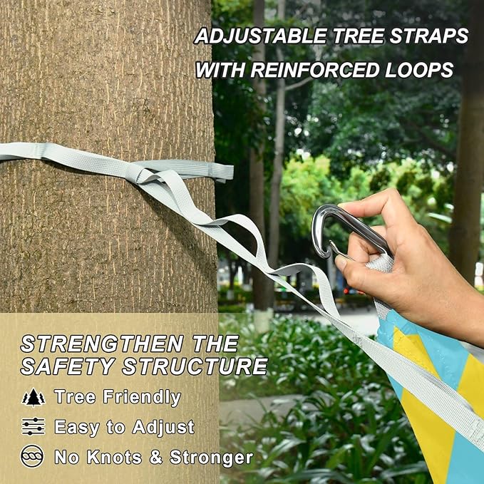 Seamless Pattern Bright 330lb Capacity Hammocks for Camping with Tree Straps Cloth Hammock for Indoor Outdoor Patio Silla colgante para Patio Exterior