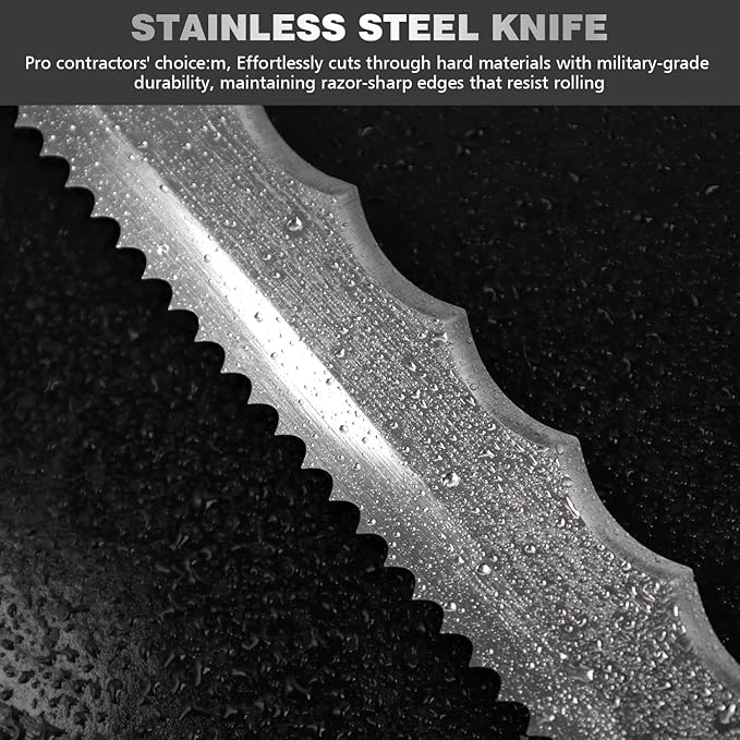Stainless Steel Garden Knife: 7.87-inch sharp blade, Double Side Utility Sod Cutter Lawn Repair Garden Knife with Nylon Sheath