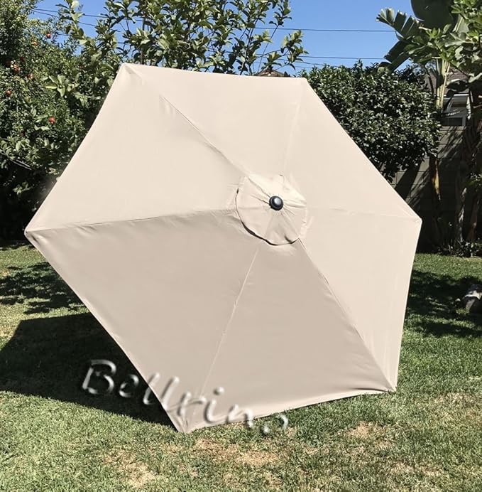 BELLRINO DECOR Replacement " STRONG & THICK " Umbrella Canopy for 9ft 6 Ribs (Canopy Only) (LIGHT COFFEE)