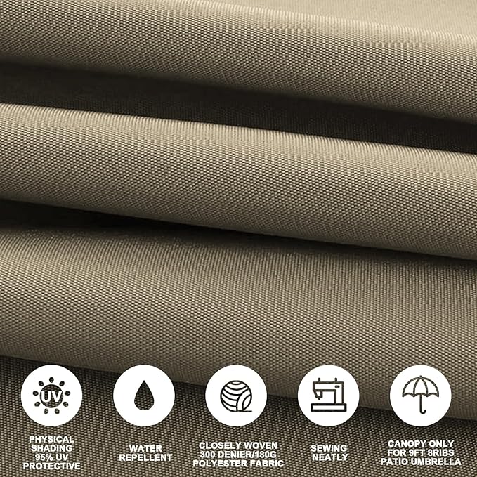 Patio Umbrella Replacement Canopy Only,Outdoor Table Market Yard Umbrella Top for Outdoor Umbrella Canopy