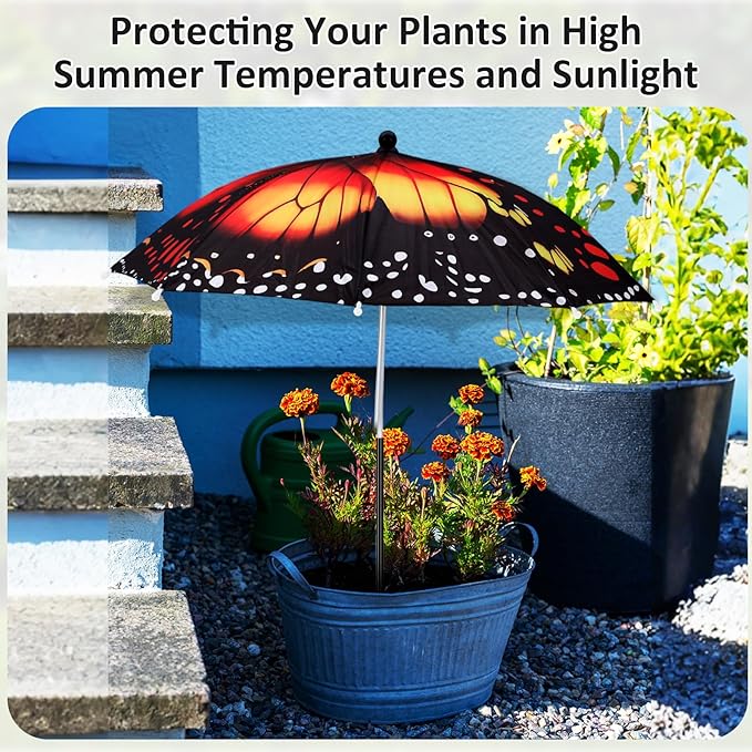 Plant Umbrellas for Outdoor Plants, Large Garden Plant Umbrella Shade Upgraded Adjustable Angle Height for Potted Plants Garden Beds