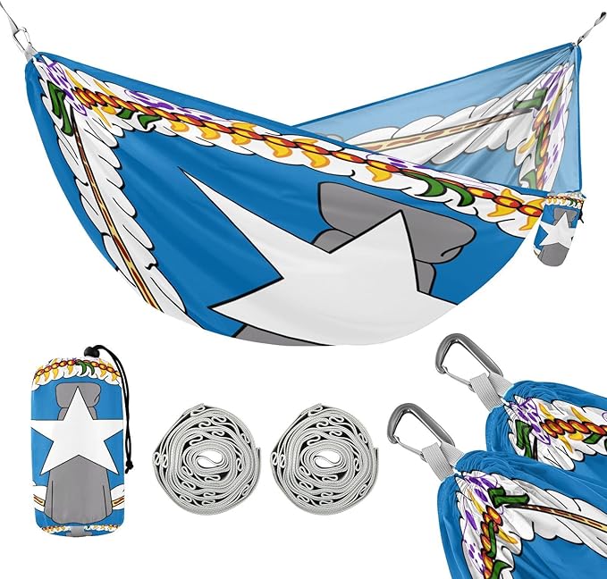 Flag of The Northern Mariana Islands Hammocks with Portabl Carry Bag Backyard Hammock for Indoor Outdoor Patio