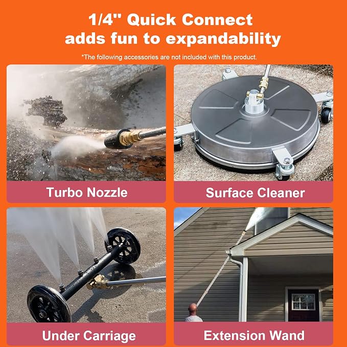 Electric Pressure Washer 5000 PSI 2.8 GPM High Power Washer with 4 Pressure Nozzle and Foam Cannon, powerwashers for Home, Car Washing, Fence Cleaning, Patio, Orange