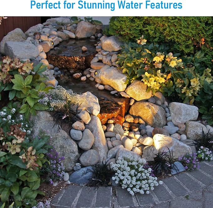 LEONLITE 5CCT LED Rock Lights Outdoor, 5W Low Voltage Landscape Spot Light for Garden, Yard, Decorative Stone Light, 12-24V AC/DC, CRI90, 200lm, IP65 Waterproof, Triangle, Light Gray, Pack of 2