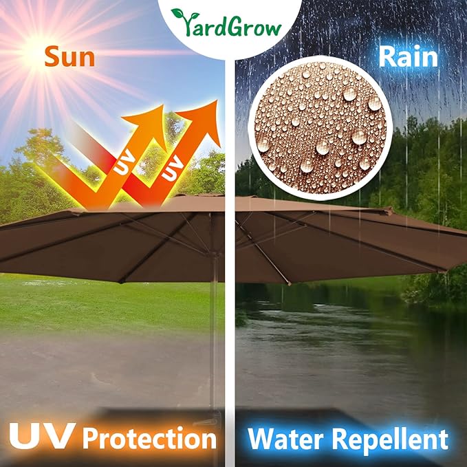 YardGrow 13ft 8 Ribs Umbrella Canopy Replacement for Patio Umbrella, Canopy ONLY, Frame NOT Included