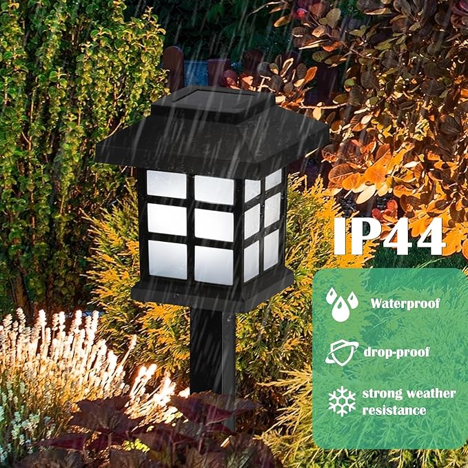 12-Pack Solar Walkway Lights,Solar Pathway Lights Outdoor, Auto Charge/Discharge Ground Lamp , IP44 Waterproof Landscape Spotlights for Yard, Pathway, Driveway, Pool & Patio Decoration(Cold White)
