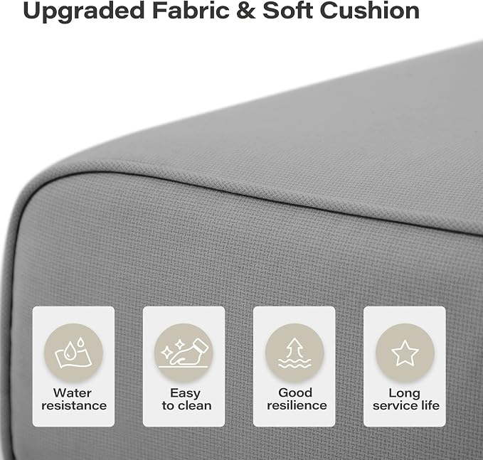 LAUSAINT HOME Outdoor Patio Furniture Set, 10-Piece Wicker Outdoor Conversation Set PE Rattan Sectional Sofa with Washable Cushions and Tempered Glass Table for Garden (Grey)