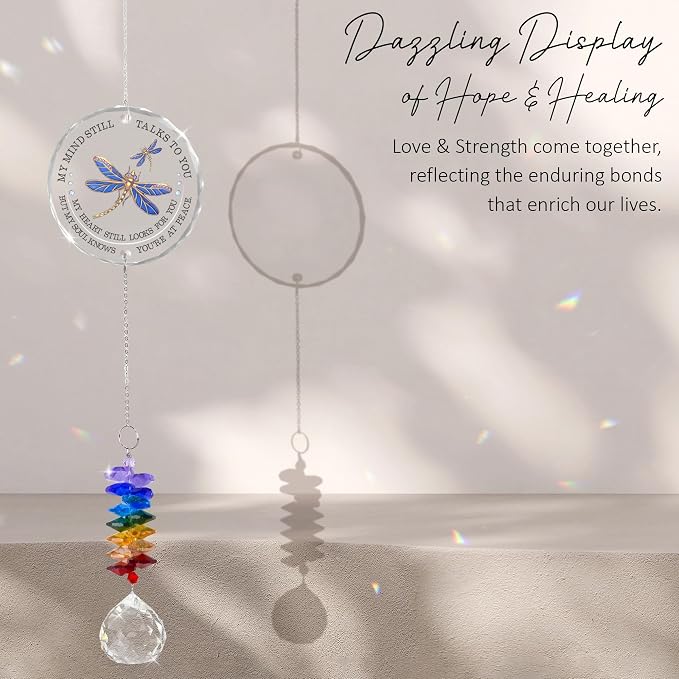 Memorial Suncatcher Ornament - Sympathy Gift for Loss of Loved One - Crystal Rainbow Maker - Bereavement Keepsake - Hanging Crystal Decor - Loss of Family Friend Pet