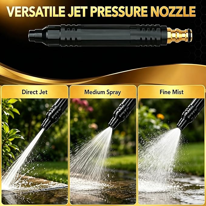 Home High Pressure Car Wash Water Gun, 2026 Upgraded Home High-Pressure Car Wash Water Gun with Booster,Multipurpose for Home Car Washing, Plant and Vegetable Watering, Featuring A Powerful Nozzle