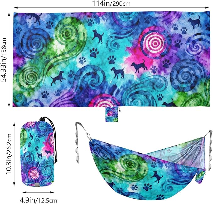 Watercolor Swirl Pet Camping Hammock Fabric for Outside Patio Garden