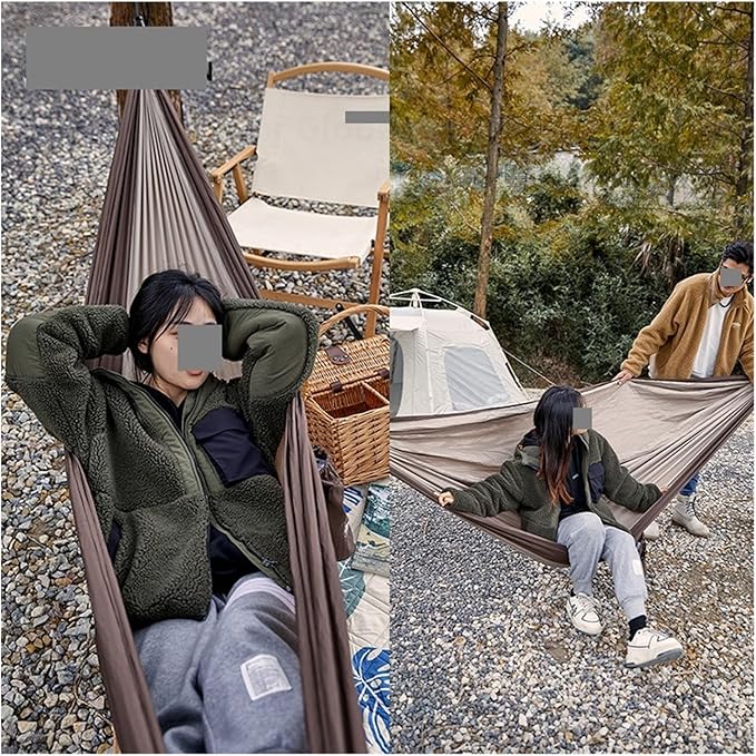 Hammock Ultraligt Outdoor Hammock Portable 1-2 Persons Leisure Swing Camping 200kg Bearing Sleeping Hanging Quick-Opening(2 Person Blue)