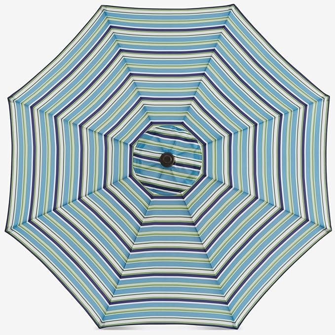 BrylaneHome Outdoor Tilt-And-Crank Umbrella With 8 Sturdy Steel Ribs Heavy Duty Fade-Resistant Tilting Shade Patio Garden Backyard Décor Pool Home