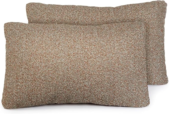 Outdoor Lumbar Pillow Set of 2 with Inserts, Outdoor Throw Pillow Water Resistant for Patio Furniture, 12x20 Inch Outdoor Pillows with Removable Zipper Cover