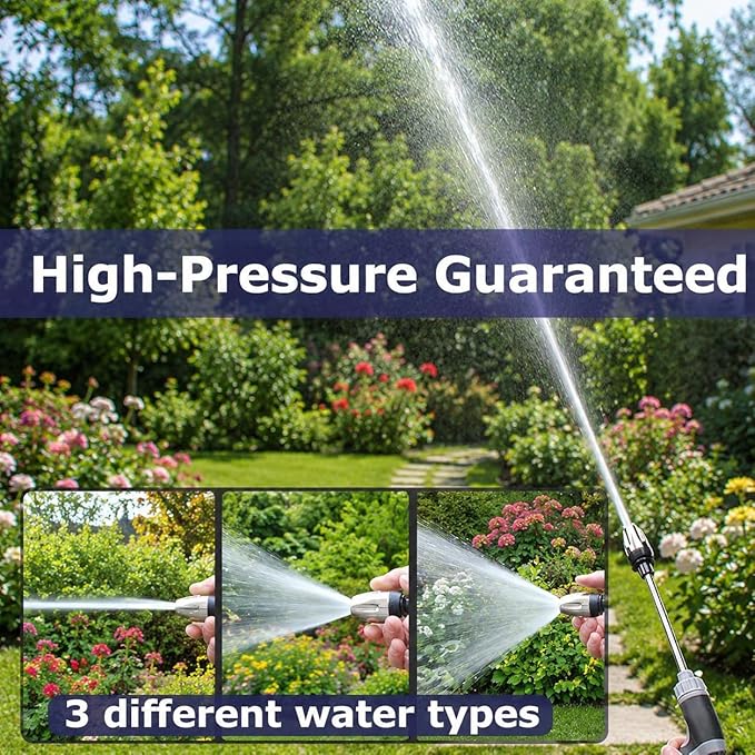 Multi Aquoxis Pressure Washer Gun, 2026 New Garden Shower High-Pressure Gun for Three Spray Modes, Durable Stainless Steel, Easy Installation, Universal Compatibility, Ideal for Patios and Driveways