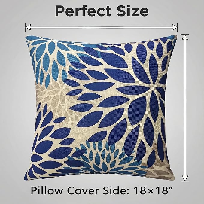 JMGBird Outdoor Pillows 2-Pack Waterproof 18x18 Throw Pillows with Inserts - UV Fade Resistant Patio Cushions for Outdoor Furniture