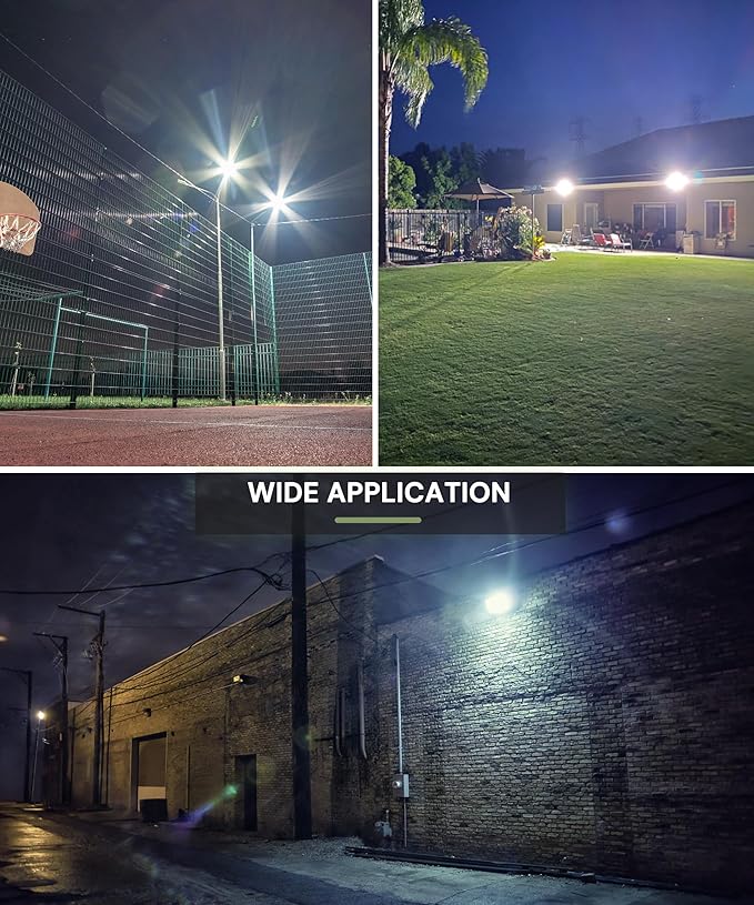L LOHAS LED Flood Lights Outdoor, 150W Dusk to Dawn Outdoor Lighting, IP66 Waterproof Plug in Floodlights, 6000K Daylight Work Light, Security Lights for Yard, Garage, UL Listed, 2Pack