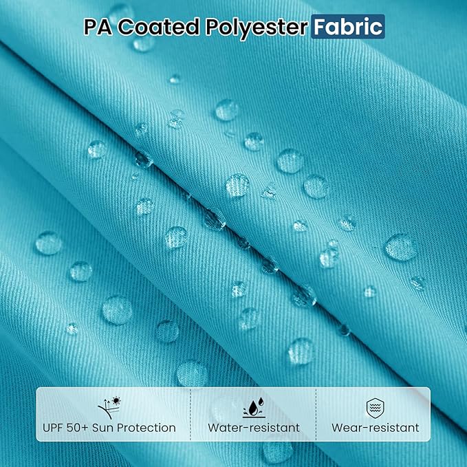 Tangkula 13FT Double-Sided Solar Patio Umbrella, Extra-Large Outdoor Twin Umbrella with 36 LED Lights, Vented Top, Crank Handle, 12 Ribs, Weighted Base Included for Backyard Poolside Deck (Turquoise)