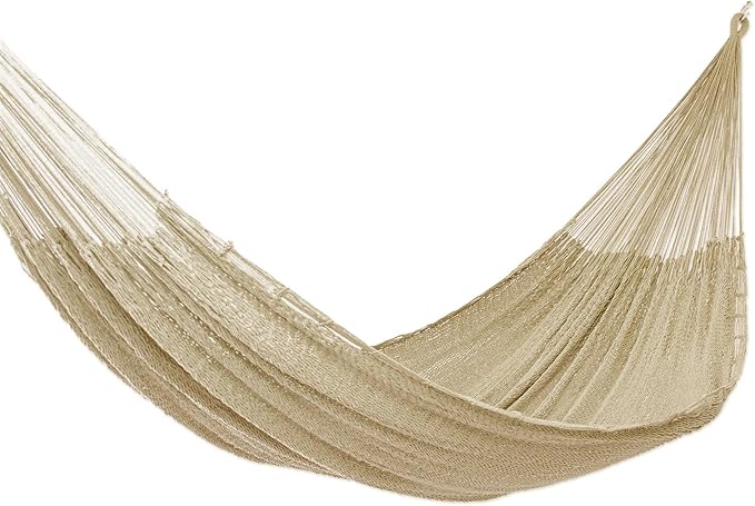 Novica Handmade Uxmal Grey Cotton Rope Hammock (Triple)