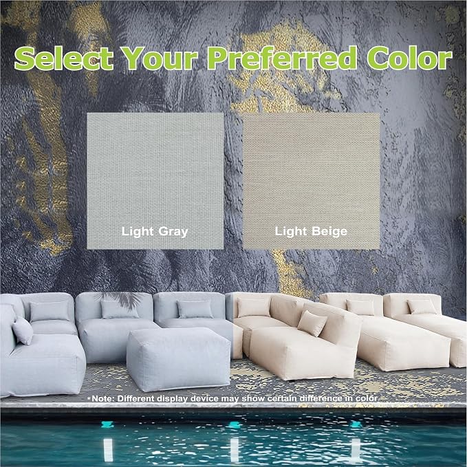 Dineli ANNYH Patio Eraclea 9PCS Outdoor Furniture Sectional Conversation Set - 2 Lounger 4Middle 2 Corner 1 Ottoman/Coffee-Expansion Foam Filling Chairs. Unique Modular Contemporary Sofa (Cloud Gray)