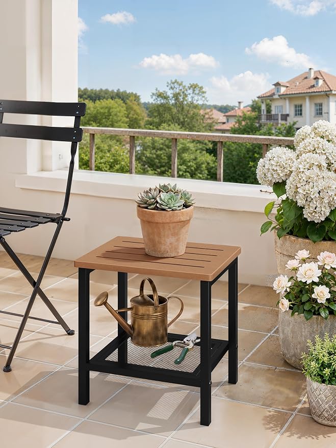 Outdoor Side Table, Black