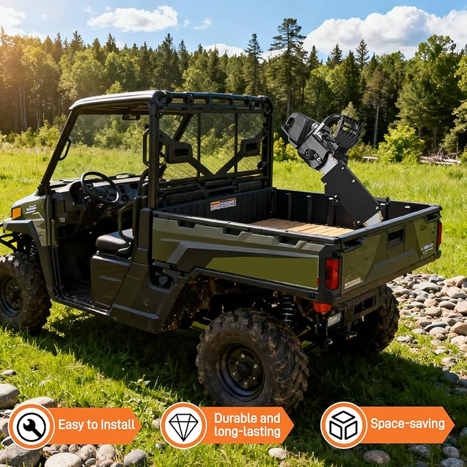Can-Am Defender Chainsaw Mount for Can-Am Defender and Commander Models, UTV Chainsaw Mount, Includes Wrench, Easy to Install, Made of Sturdy Material, with Straps
