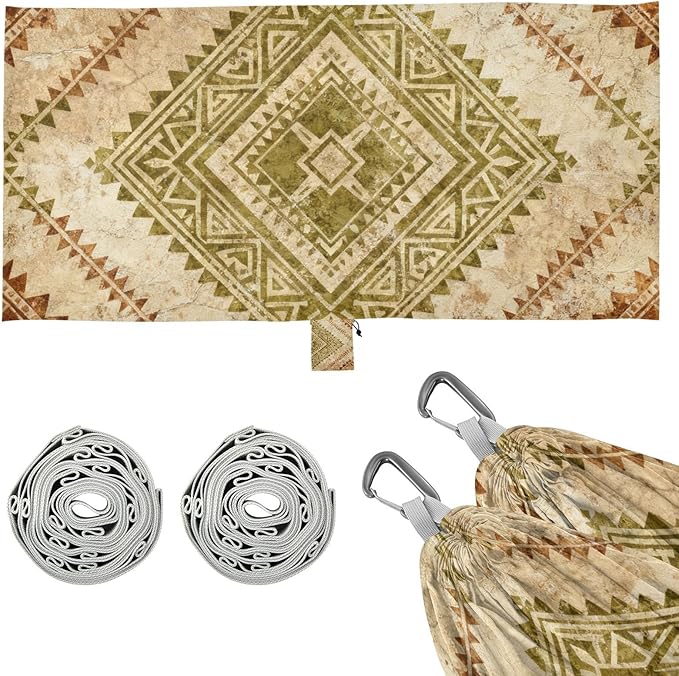 Aztec Pattern Camping Hammocks Fabric Hammock for Outside Patio Backyard Poolside