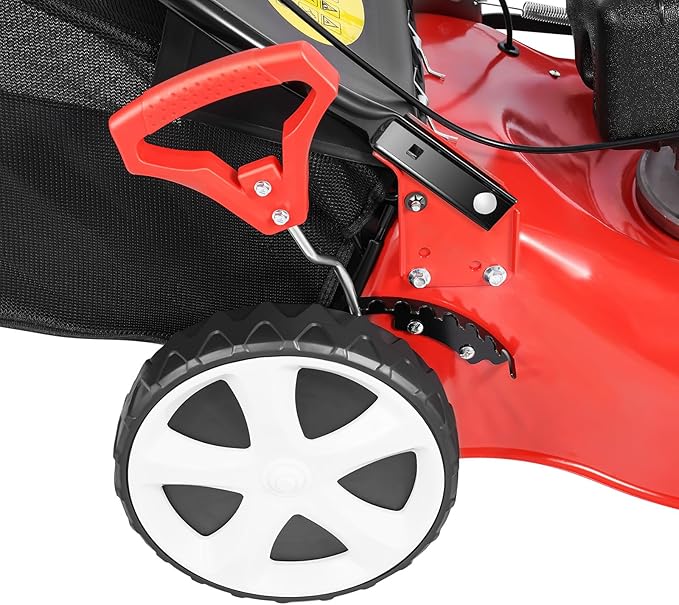 4-Stroke Self-Propelled Gas Lawn Mower, 5HP 140CC 2800RPM 8 Adjustable Heights Gas Push Lawn Mower with Stable Wheels for Sports Fields Community Greening Municipal Greening
