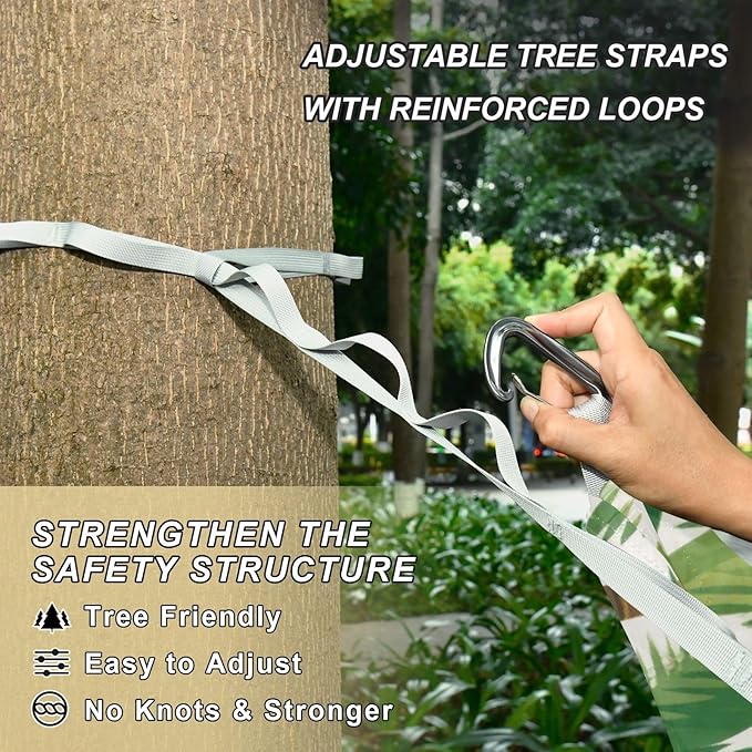 Summer Cartoon Coconut Tree 330lb Capacity Hammocks for Camping with Tree Straps Fabric Hammock for Outside Patio Garden hamaca inflable para Piscina