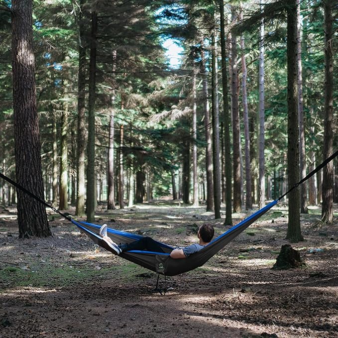 Camping Hammock, Portable Hammock Single or Double Hammock Camping Accessories for Outdoor, Indoor (Two People: 300cm*200cm,Dark Green)