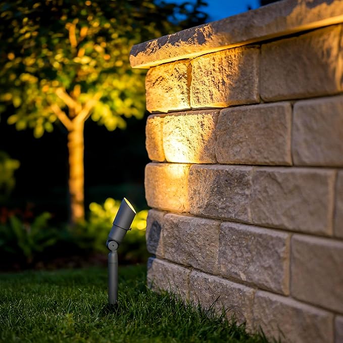 VENUS MANUFACTURING Low Voltage LED Spotlight 12V Outdoor Spot Lights Landscape Lighting 3 Watt 3000K Warm White Light Weatherproof Spot Light for Garden Trees with Spike & Connector 4Pack