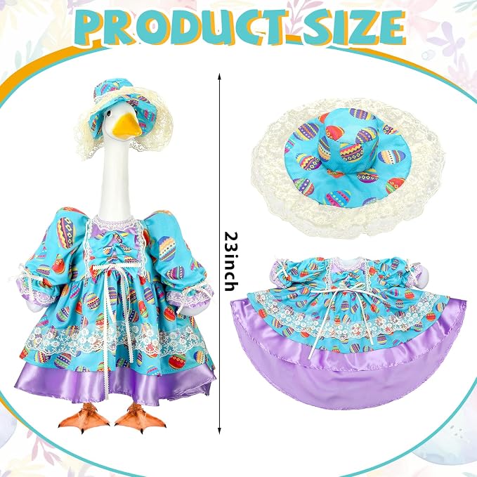 Suzile Easter Egg Goose Outfit Clothes for 23 High Cement for Plastic Lawn Clothing Porch Goose Clothes Lawn Garden Costume