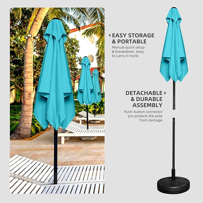 4.9ft Mini Square Patio Umbrella - UV 50+ Waterproof & Easy Setup | Outdoor Table Umbrella for Deck, Balcony, Garden, Lawn, Backyard, Market
