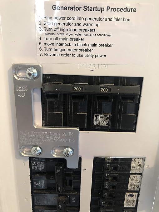 Generator Interlock Kit for Siemens/Murray/ITE 150/200 Amp Service Panel