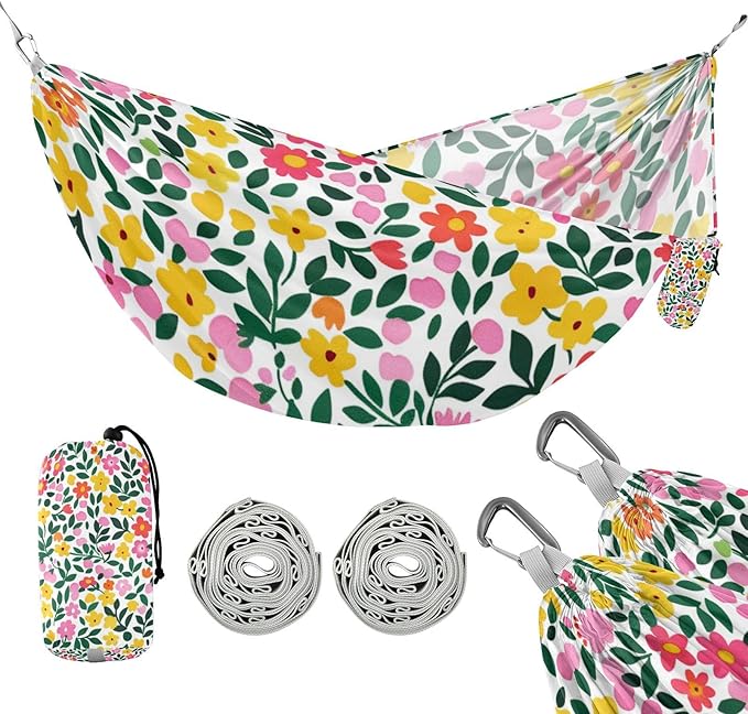 Crushed Flower 330lb Capacity Camping Hammock Fabric Hammock for Outside Patio Garden hamaca de Algodon para Jardin