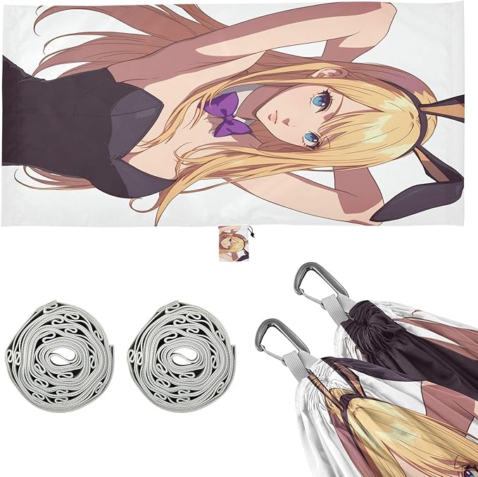Anime Girl Outdoor Hammock with Portabl Carry Bag Swing Hammock for Indoor Outdoor Patio