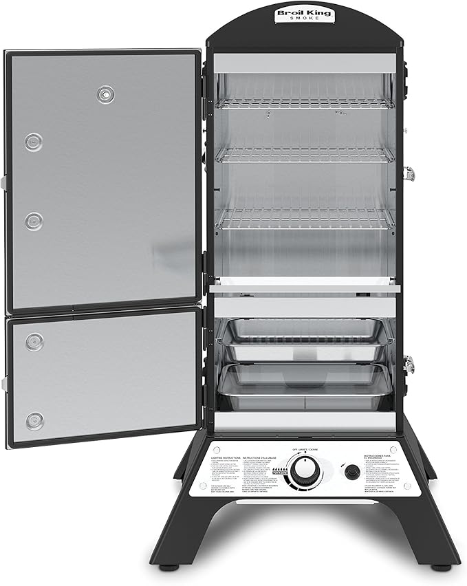 Broil King 923617 Vertical Natural Gas Cabinet Smoker, Black