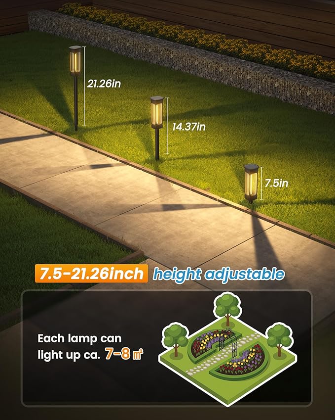 VOLISUN Solar Pathway Lights,12 Pack LED Solar Lights Outdoor Waterproof, Landscape Lighting,Warm Color Solar Path Lights,Landscape Lights,Solar Garden Lights for Yard Lawn Driveway Walkway